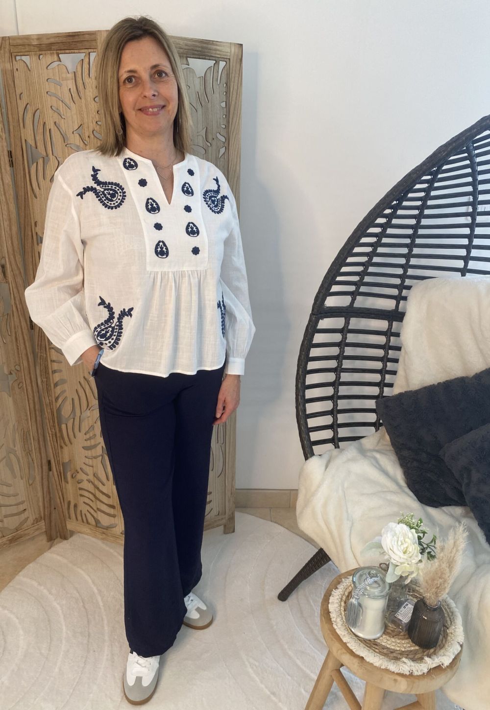 Blouse avec broderie