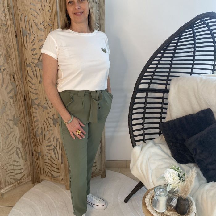T-Shirt Blanc avec Cœur dégradé