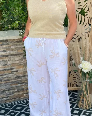 Pantalon motifs palmiers