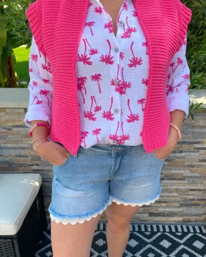Chemise motifs palmiers