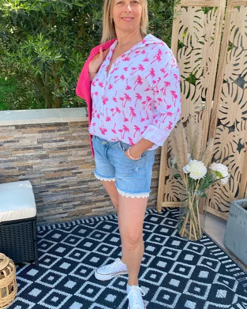 Chemise motifs palmiers