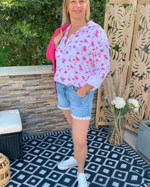 Chemise motifs palmiers