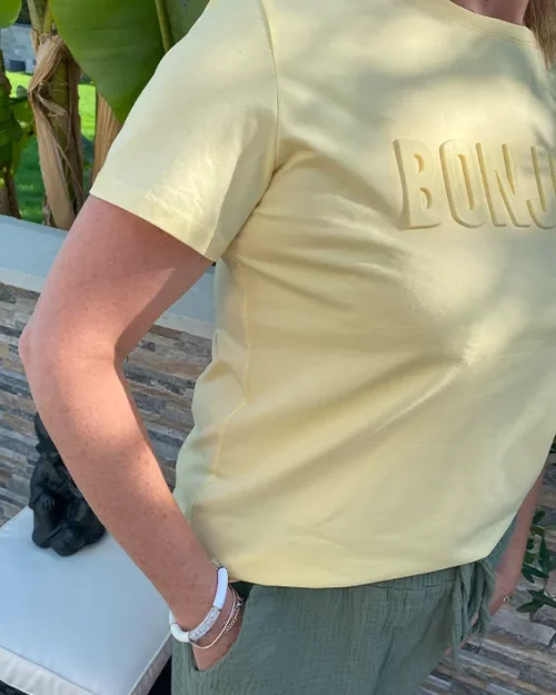 T-Shirt Jaune « Bonjour »