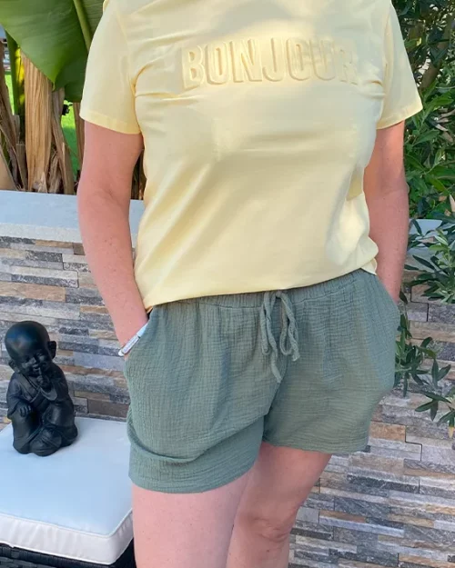 T-Shirt Jaune « Bonjour »
